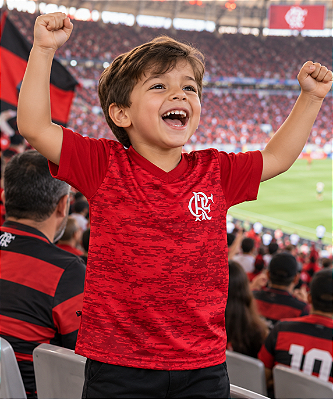 Camiseta Infantil Flamengo Rajada Vermelha Oficial