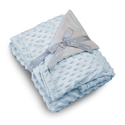 Cobertor Bubble Soft Bebê Forro Microfibra Azul 1,10x85Cm