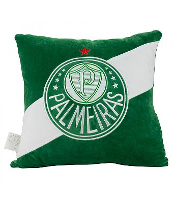 Almofada Palmeiras Quadrada Escudo Verdão 36x36cm