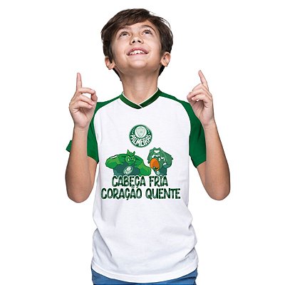 Camiseta Infantil Palmeiras Cabeça Fria Coração Quente