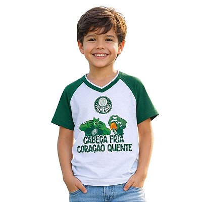 Camiseta Infantil Palmeiras Cabeça Fria Coração Quente