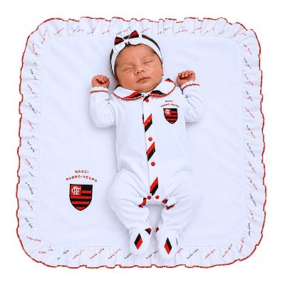Kit Bebê Flamengo Saída de Maternidade Feminino Oficial
