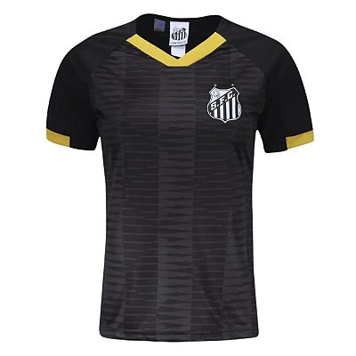 Camisa Santos Infantil Preta Gola Dourada Oficial