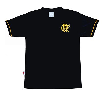 Camiseta Infantil Flamengo Preta Premium Oficial
