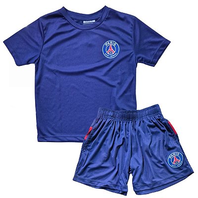 Conjunto Infantil PSG Azul Camiseta e Shorts