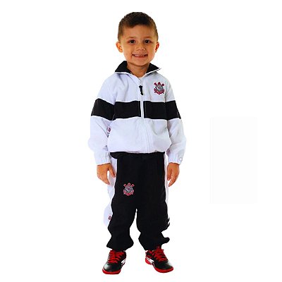Conjunto Infantil Corinthians Agasalho Com Jaqueta e Calça