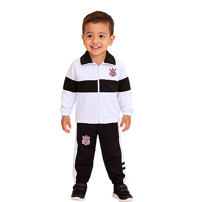 Conjunto Infantil Corinthians Agasalho Com Jaqueta e Calça
