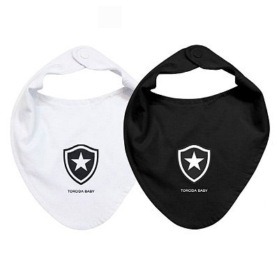 Kit Babador Bandana Botafogo Preto e Branco 2 Pçs Oficial