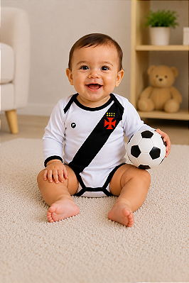 Body Bebê Vasco Longo Proteção UV Oficial