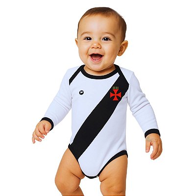 Body Bebê Vasco Longo Proteção UV Oficial