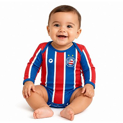 Body Bebê Bahia Listrado Longo Proteção UV Oficial