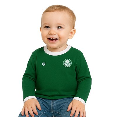 Camiseta Palmeiras Infantil Manga Longa Verde Oficial