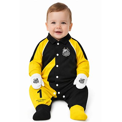 Macacão Bebê Goleiro Santos Oficial
