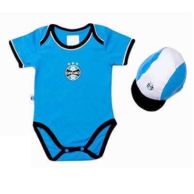 Kit Bebê Grêmio com Body e Boné Oficial