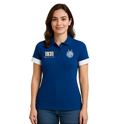 Camisa Polo Bahia Azul Esquadrão Adulto Feminina Oficial
