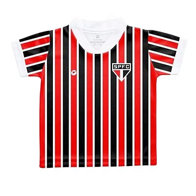 Camiseta Bebê São Paulo Listras Tricolor - Torcida Baby