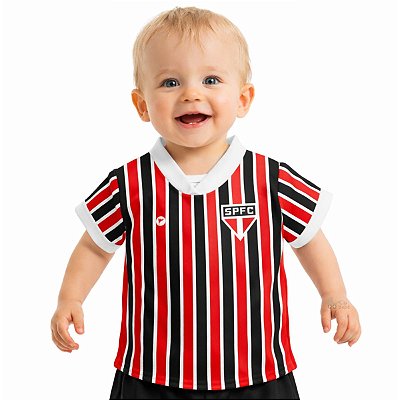 Camiseta Bebê São Paulo Listras Tricolor - Torcida Baby