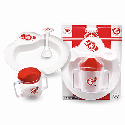 Kit Refeição Bebê Internacional Pratinho Colher e Copinho