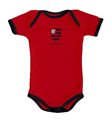 Body Bebê Flamengo Curto Vermelho Oficial - Torcida Baby