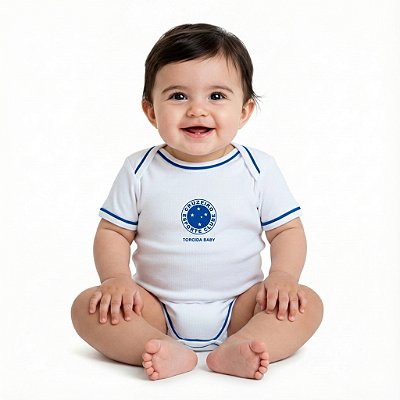 Body Cruzeiro Oficial Branco - Torcida Baby