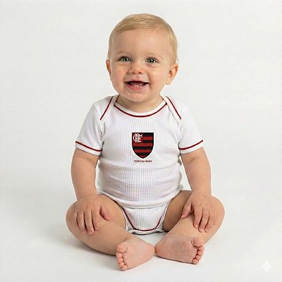 Body Flamengo Oficial Branco - Torcida Baby