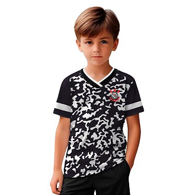 Camiseta Infantil Corinthians Camuflada Oficial