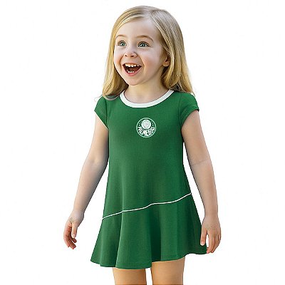 Vestido Bebê ao Infantil Palmeiras Verde Onda Oficial