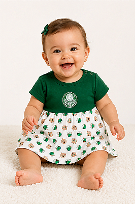 Body Vestido Palmeiras Porquinho Mascote Oficial