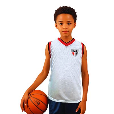 Camiseta Infantil São Paulo Regata Basket Style Oficial