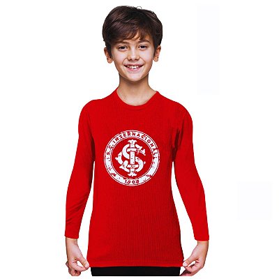 Camiseta Infantil Internacional Manga Longa Vermelha Unissex