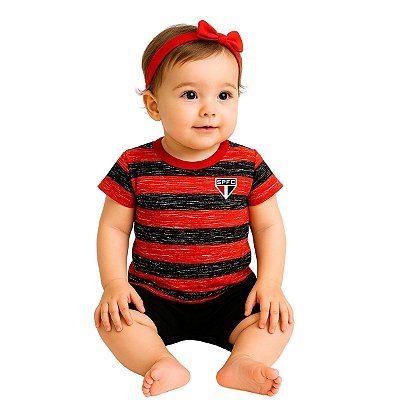 Baby Look São Paulo Feminina Listras Craqueladas Oficial