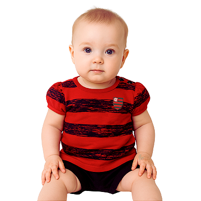 Camiseta Baby Look Flamengo Listrada Feminina Oficial