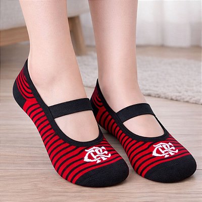 Meia Sapatilha Flamengo Infantil Antiderrapante Listrada