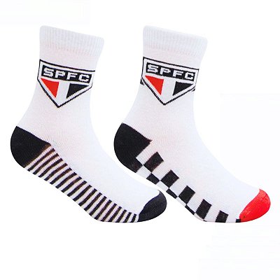 Kit 2 Pares de Meia São Paulo Infantil Branca Oficial
