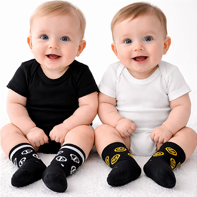 Kit 2 Pares de Meia Corinthians Bebê Oficial