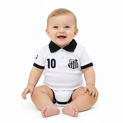 Body Santos Polo Branco Torcida Baby