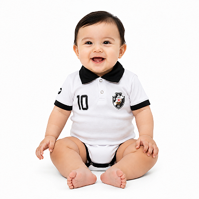 Body Vasco Polo Branco Torcida Baby