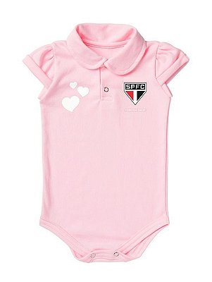 Body São Paulo Polo Rosa Torcida Baby