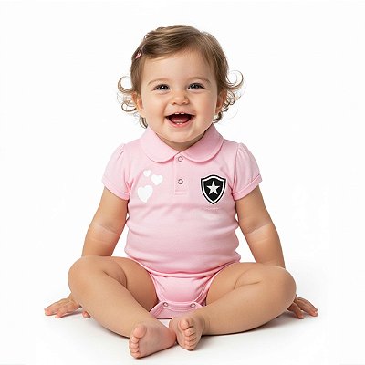 Body Botafogo Polo Rosa Torcida Baby