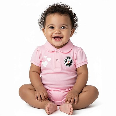Body Vasco Polo Rosa Torcida Baby