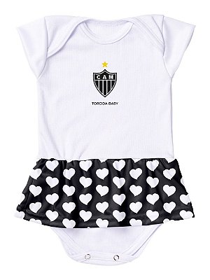 Body Vestido Atlético MG Corações Torcida Baby