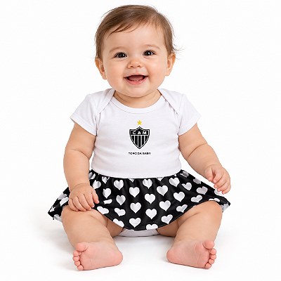 Body Vestido Atlético MG Corações Torcida Baby
