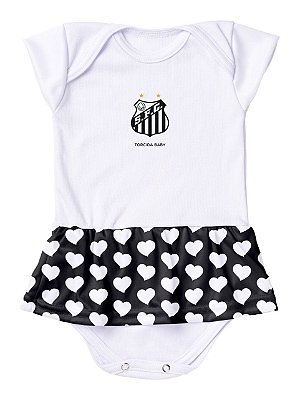 Body Vestido Santos Corações Torcida Baby