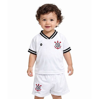 Conjunto Corinthians Uniforme Infantil Branco - Torcida Baby