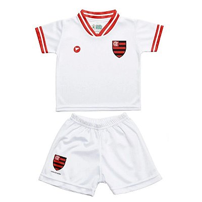 Conjunto Flamengo Uniforme Infantil Branco - Torcida Baby
