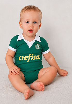 Body Bebê Palmeiras Verde Jogador Oficial