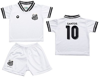 Conjunto Bebê Santos Uniforme Branco - Torcida Baby