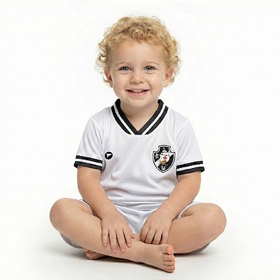 Conjunto Bebê Vasco Uniforme Branco - Torcida Baby