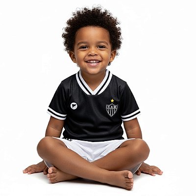 Camiseta Bebê Atlético MG Preta - Torcida Baby