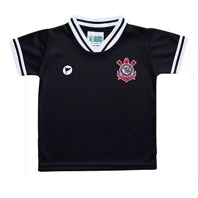 Camiseta Bebê Corinthians Preta - Torcida Baby
